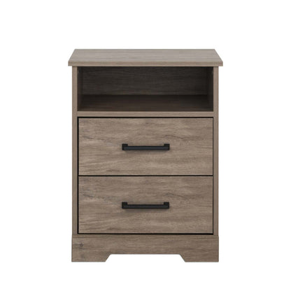 Prepac Rustic Ridge Farmhouse 2-Drawer Nightstand - Brown|Table de nuit champêtre Rustic Ridge de Prepac à 2 tiroirs - brune