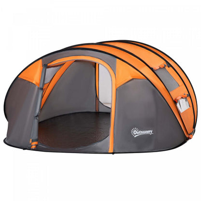 Outsunny Tente De Camping 5 Personnes Tente Pop Up Automatique Avec Sac De Transport Portes