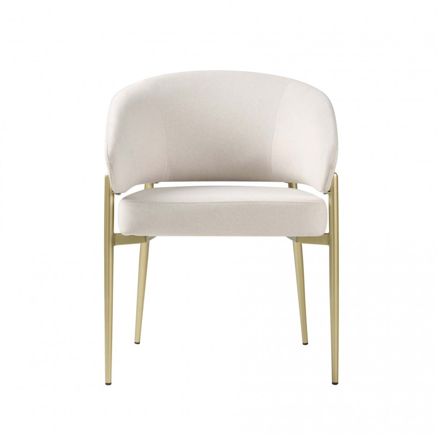 Jeremy Lot de 2 chaises de salle à manger modernes avec chaises d'appoint rembourrées en tissu et structure en métal, beige | Jeremy Chaises De Salle A Manger Modernes, Ensemble De 2, Chaises Laterales Tapisees En Tissu Avec Structure Métallique, Beige