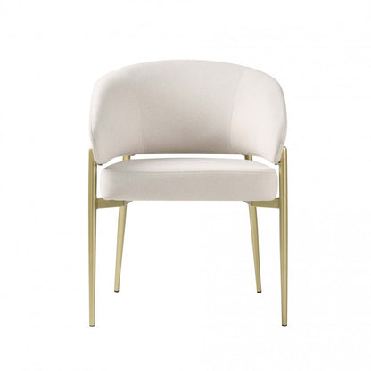 Jeremy Lot de 2 chaises de salle à manger modernes avec chaises d'appoint rembourrées en tissu et structure en métal, beige | Jeremy Chaises De Salle A Manger Modernes, Ensemble De 2, Chaises Laterales Tapisees En Tissu Avec Structure Métallique, Beige