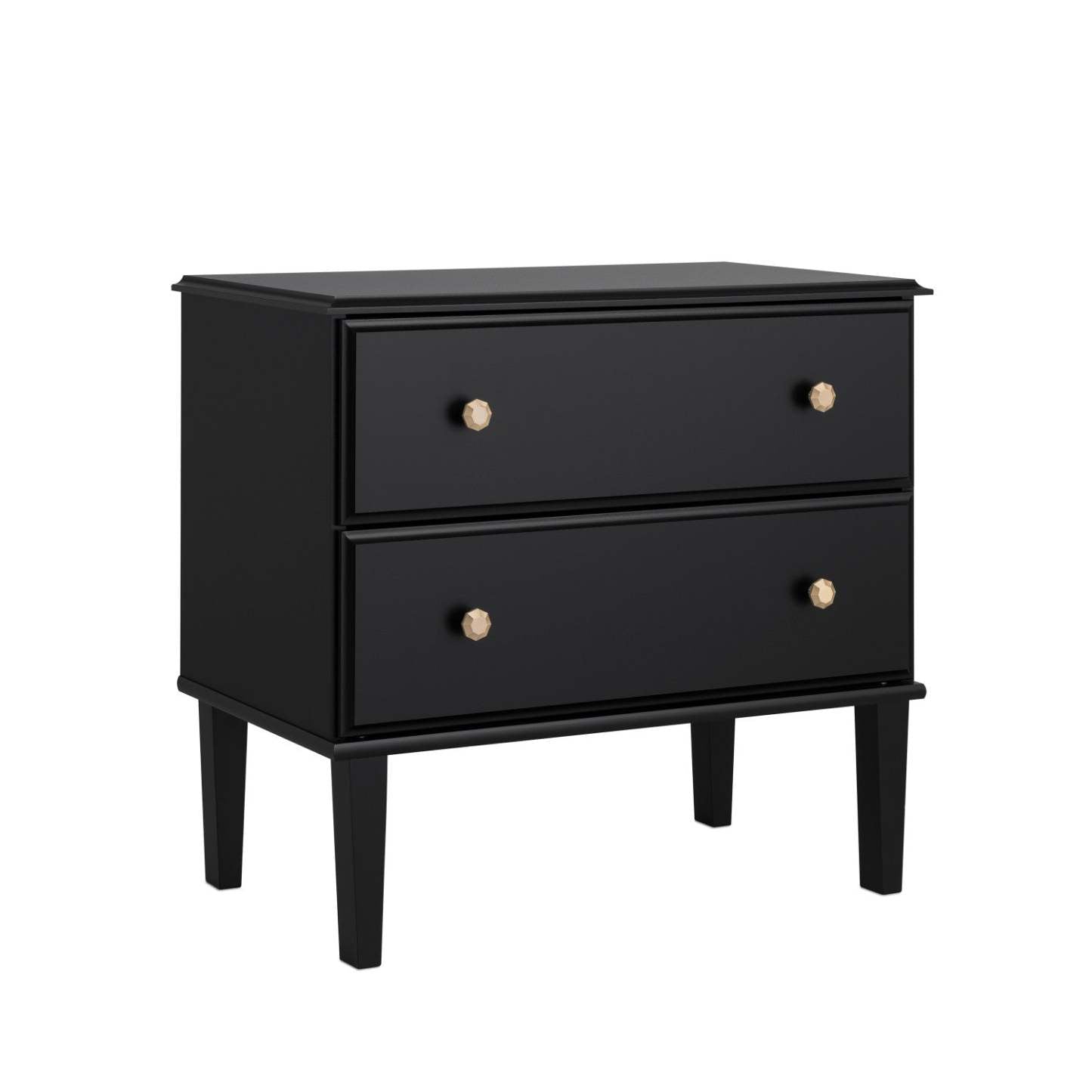 Prepac Lux 2-Drawer Nightstand - Black|Table de nuit Lux de Prepac à 2 tiroirs - noire