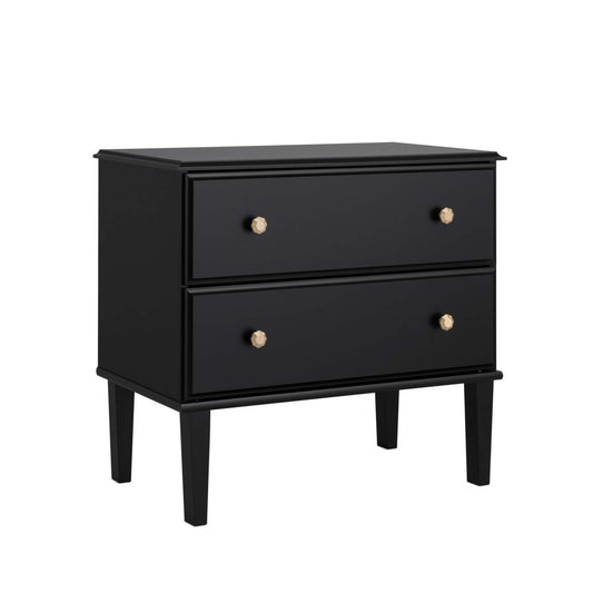Prepac Lux 2-Drawer Nightstand - Black|Table de nuit Lux de Prepac à 2 tiroirs - noire