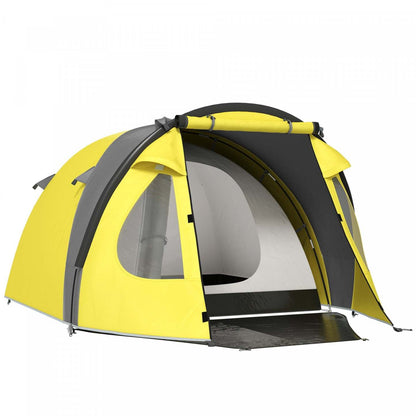 Outsunny Tente de Camping 3-4 Personnes, Tente Dôme Facile à Installer avec Porche