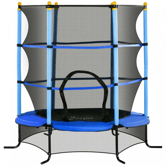 Soozier Trampoline Pour Enfants, Trampoline Pour Enfants De 5pi Avec Filet De Sécurité, Cadre En Acier