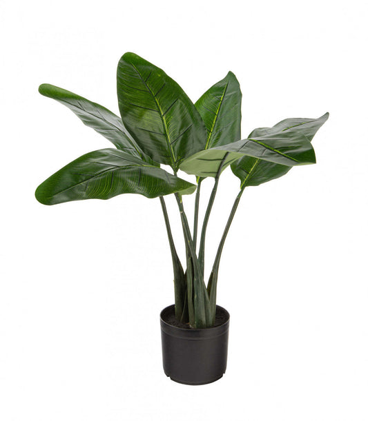 Artificiel 31 Oiseau De Paradis Intérieur Et Extérieur En Pot Noir | Oiseau du paradis artificiel de 31 po pour l'intérieur et l'extérieur en pot noir | D10HTO7W