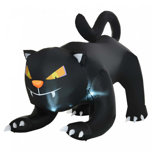 Homcom 4ft Black Cat Gonflable Halloween Décoration|Homcom Chat Noir Gonflable d'Halloween