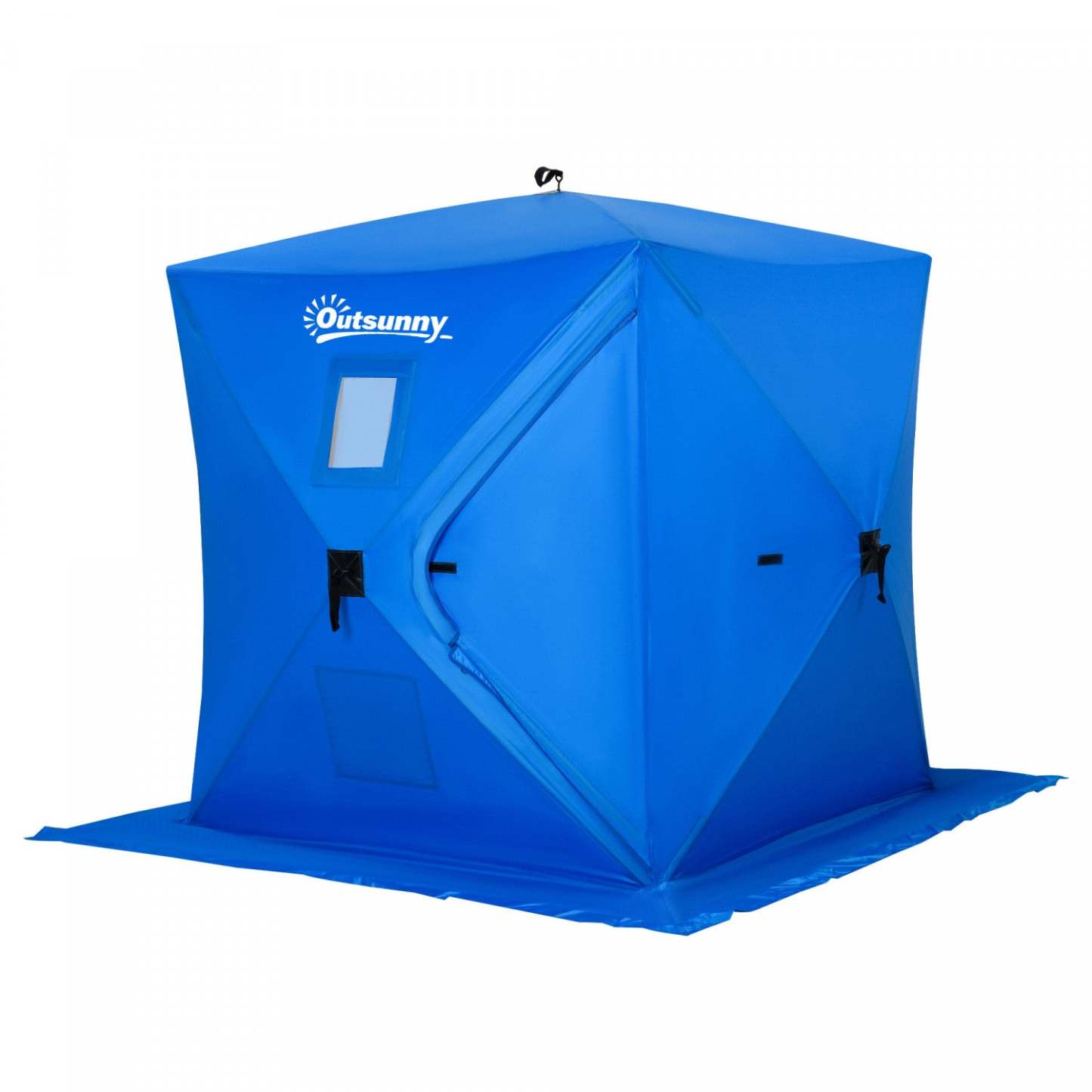 Outsunny 2 Person Pop Up Ice Fishing Tent Shelter With Carry Bag, Blue|Outsunny Abri De Tente De Pêche Sur Glace Pour 2 Pers Sac De Transport Bleu