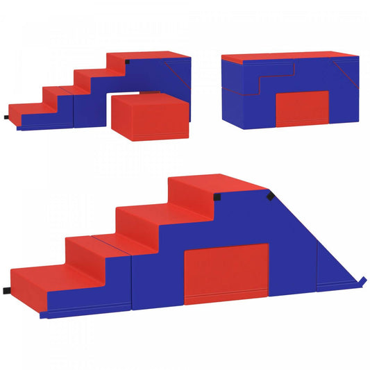 Qaba Ensemble De Jeu En Mousse Pour Tout-petits, 2 Pièces, Ensemble Interactif Léger Pour Grimper, Ramper