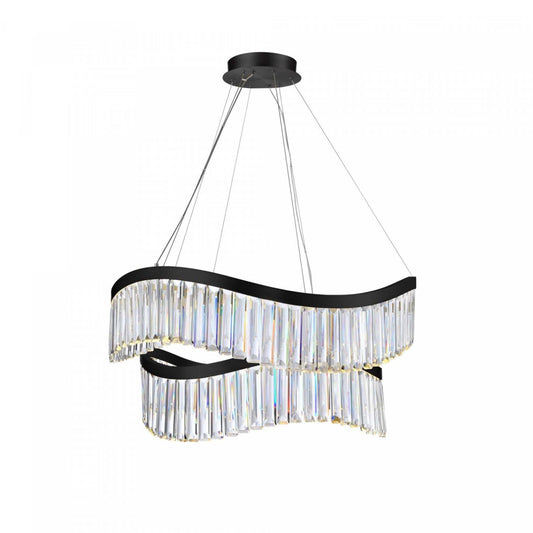 Lustre Intégré Jules 31, Lampe Noire | Jules Integrated Led Chandelier 31, Black Lamp
