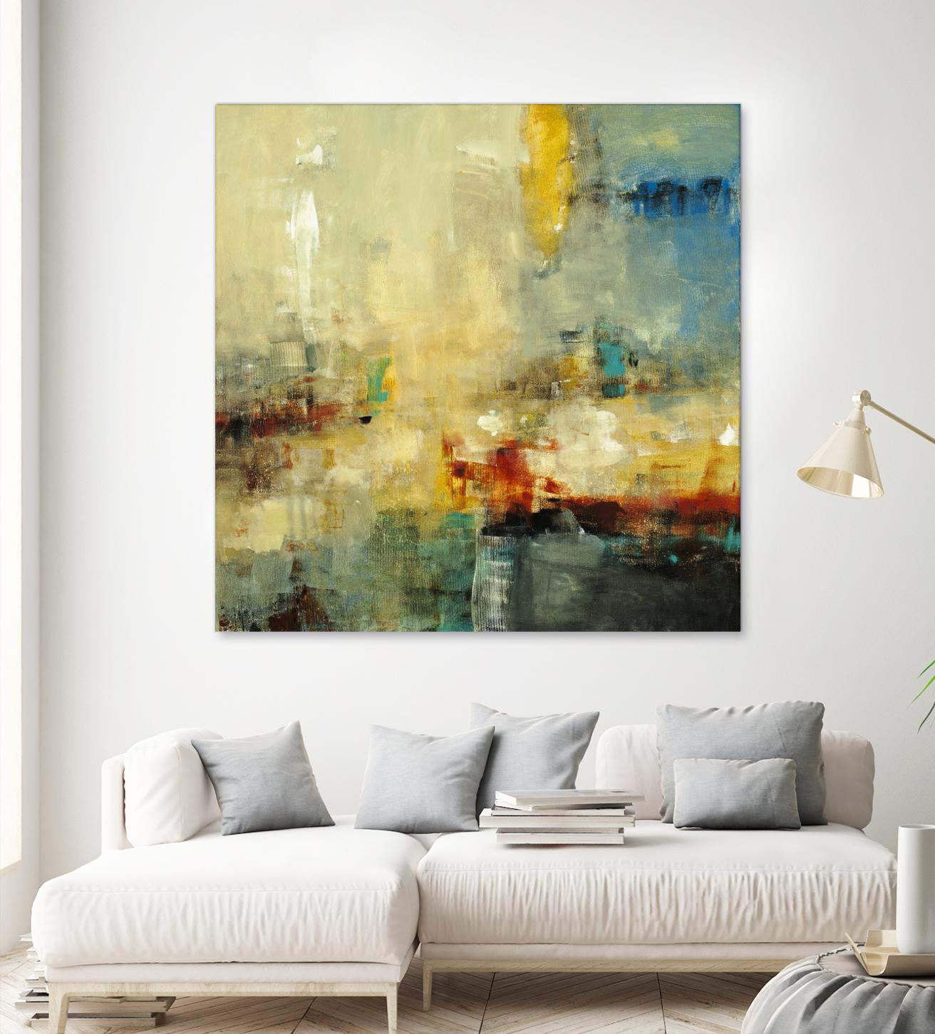 Œuvre d'art murale géante « Look Before You Leap » 54 x 54