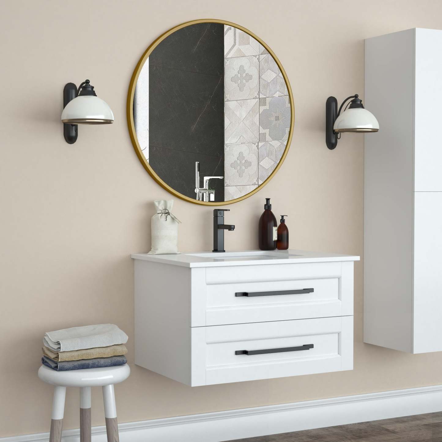 Miroir Halpert Gold 32|Miroir Halpert de 32 po doré