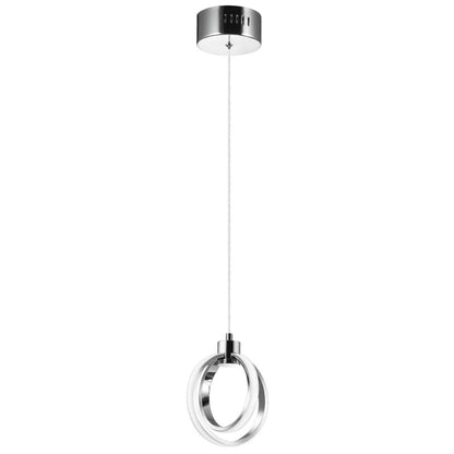 Dainolite Parson LED Suspension 14w Finition Chrome Poli Lampe Diffuseur Silicone Blanc|Luminaire suspendu Parson de Dainolite en silicone blanc qui diffuse la lumière, avec finition chromé poli et ampoule à DEL de 14 W