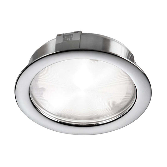 Dainolite Cree LED Puck Light 4w 24vdc Input 3000k Cri80+ 40° Beam Polished Chrome Lamp|Lampe en forme de disque Cree de Dainolite à faisceau lumineux de 40°, avec fini chromé poli, ampoule à DEL de 4 W, entrée de 24 VCC, IRC80+ et 3 000 K