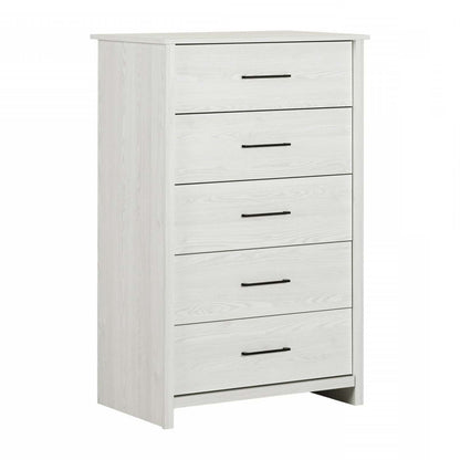 Commode Fernley 5 tiroirs - Pin blanc|Commode verticale Fernley à 5 tiroirs - pin blanc