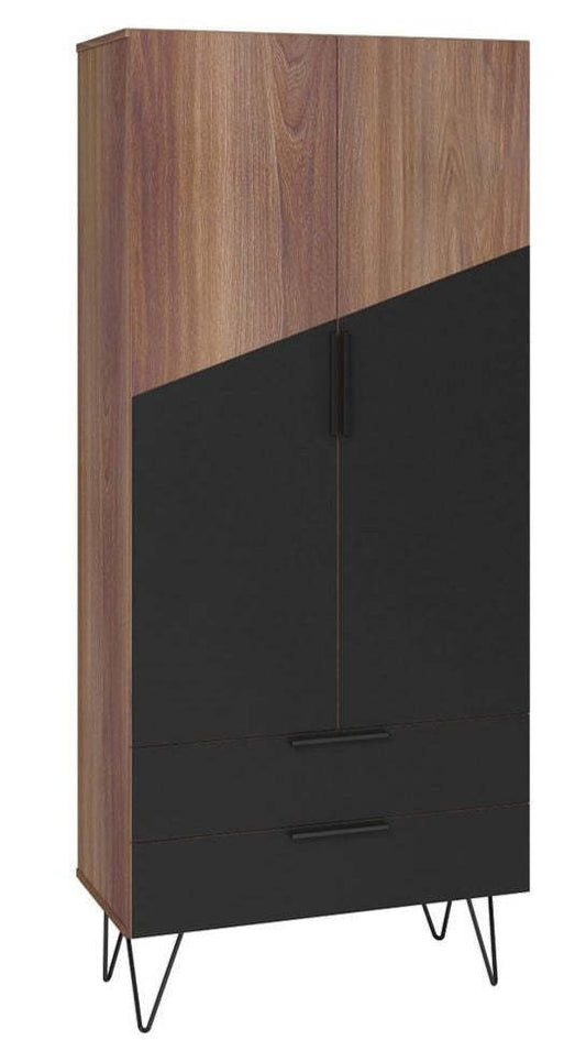Manhattan Comfort Beekman 6-Shelf Accent Cabinet - Brown &amp; Black|Armoire décorative Beekman de Manhattan Comfort avec 6 tablettes - brune et noire