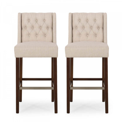 Ensemble de 2 tabourets de bar à hauteur de comptoir Bruce 30,5 avec pieds en métal et revêtement en tissu - Beige | Ensemble De 2 Tabourets De Bar Bruce De 30,5 Po – Hauteur Comptoir – Pattes En Métal Et Tissu Rembourre - Beige