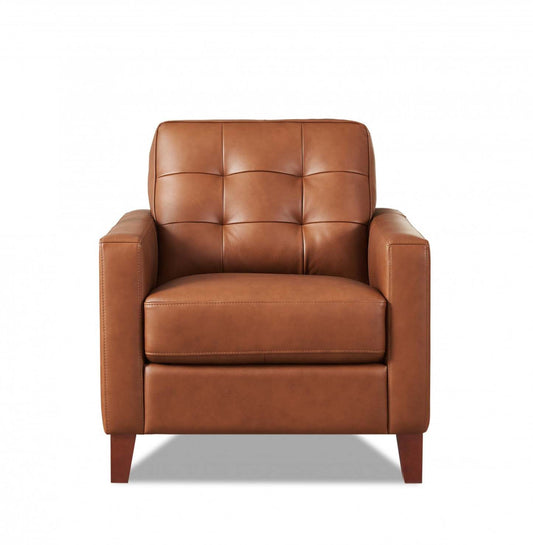 Hydeline Aiden Fauteuil en cuir – Brun