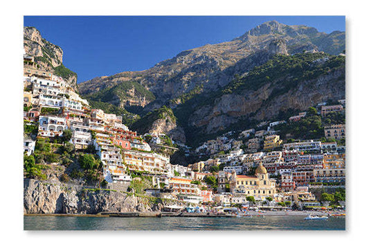 Vue pittoresque du village de Positano, Italie 24 po x 36 po : Cadre d'art mural et panneau de tissu|D44G6ULE