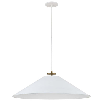 Dainolite Prudence 1 Light Pendant Aged Brass Finish Matte White Shade Lamp|Luminaire suspendu Prudence de Dainolite avec abat-jour blanc mat, fini laiton vieilli et 1 ampoule