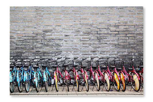 Vélos 28x42 Cadre d’art mural et panneau de tissu| Vélos 28 po x 42 po : Cadre d'art mural et panneau de tissu|D44G7JQF