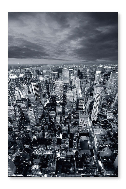 Paysage urbain de New York 24 x 36 po : Cadre d'art mural et panneau de tissu | D44G8SJU