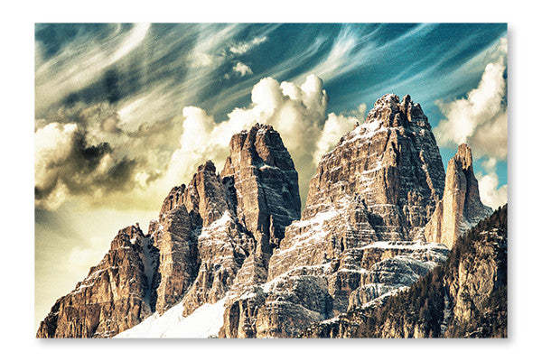 Hauts sommets des Dolomites : Cadre mural et panneau en tissu 16 x 24 po | Hauts sommets des Dolomites 16 po x 24 po : Cadre d'art mural et panneau en tissu | D44GGH86