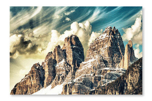 Hauts sommets des Dolomites 28 x 42 po : Cadre d'art mural et panneau de tissu | High Peaks Of Dolomites 28 po x 42 po : Cadre d'art mural et panneau de tissu | D44GK043