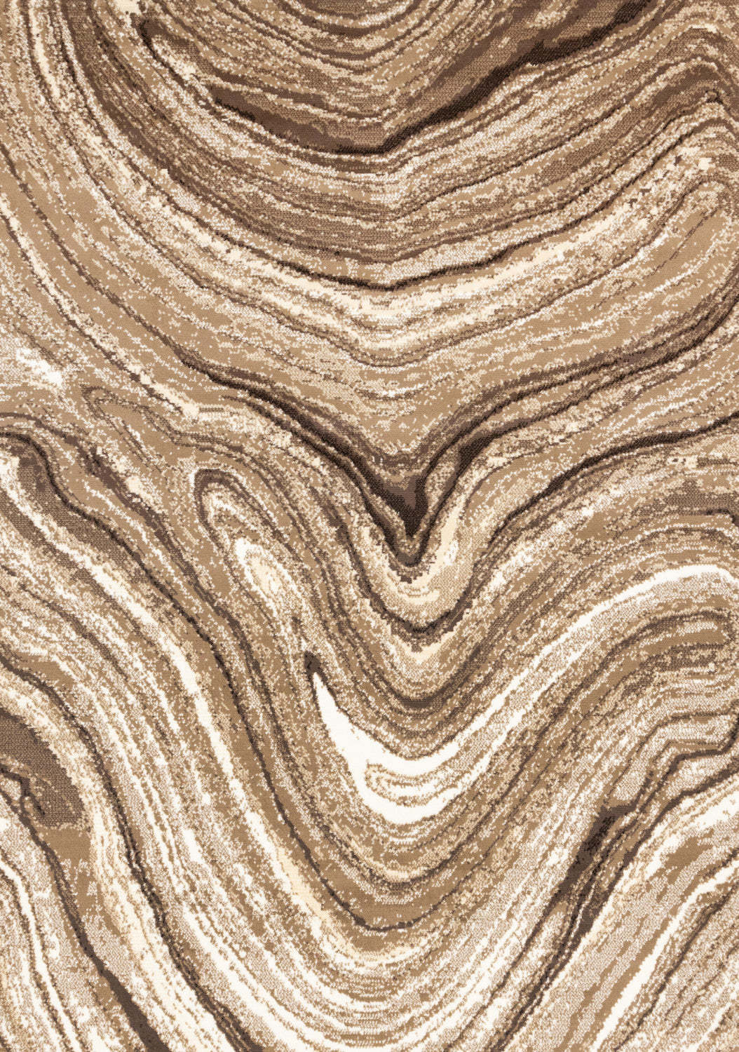 Tapis Forte Brown Cream Soothing Waves Area Rug - 5'3 x 7'5|Tapis Forte brun et crème à motif de vagues apaisantes - 5 pi 3 po x 7 pi 5 po