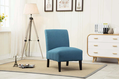 Chaise d'appoint Lolly Tissu bleu/Pieds expresso | Fauteuil D'appoint Lolly En Tissu Bleu/pieds En Espresso