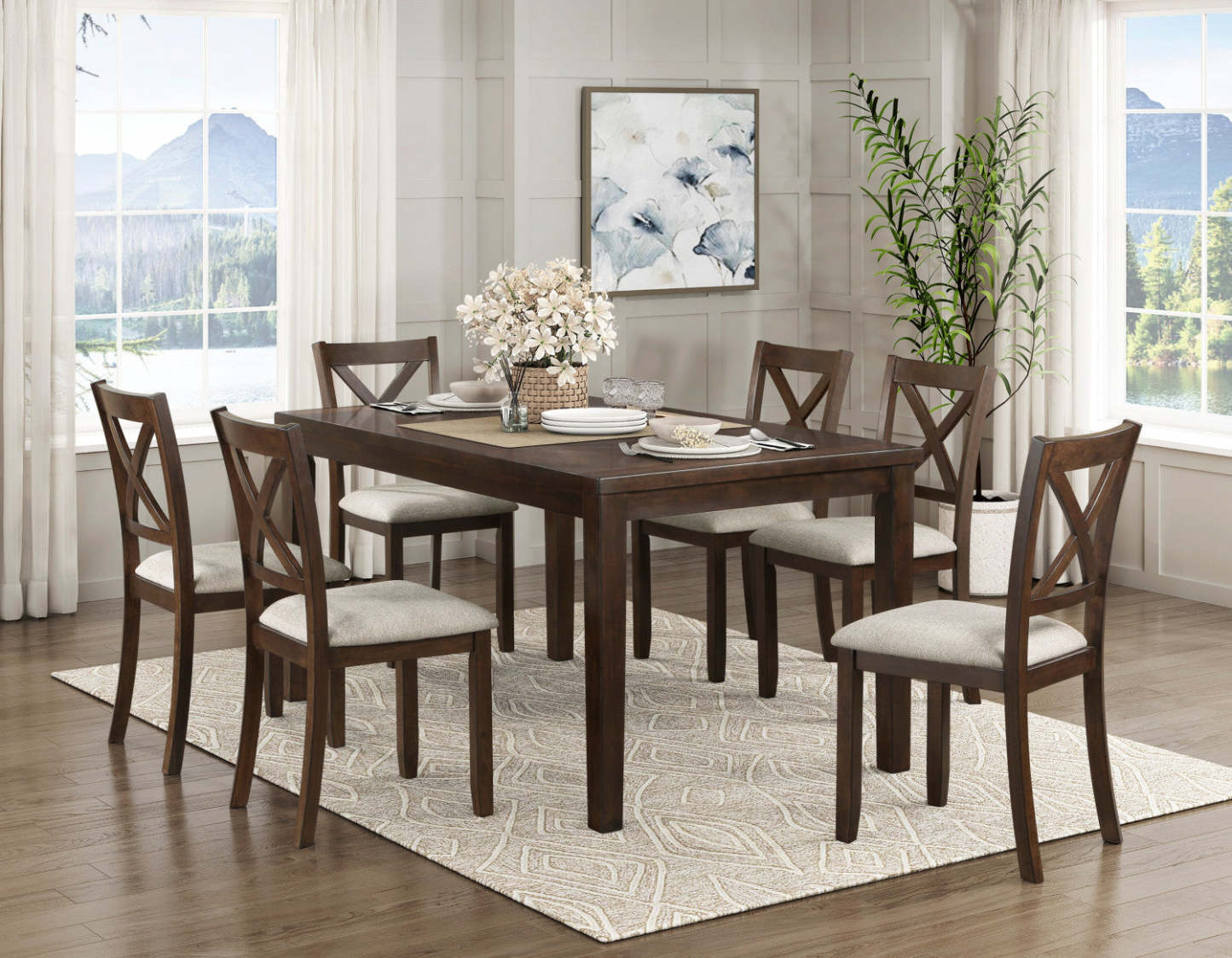 Vintner 7pc Pack Dining Set - Dark Cherry | Ensemble De Salle À Manger 7 Pièces Vintner - Cerisier Foncé