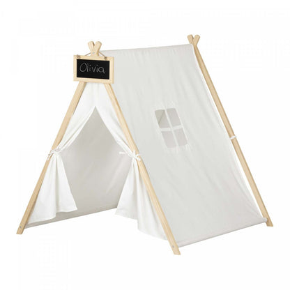 Sweedi Tente de jeu avec tableau - Blanc et Naturel | Sweedi Play Tent With Chalkboard - White and Natural | D83GB966