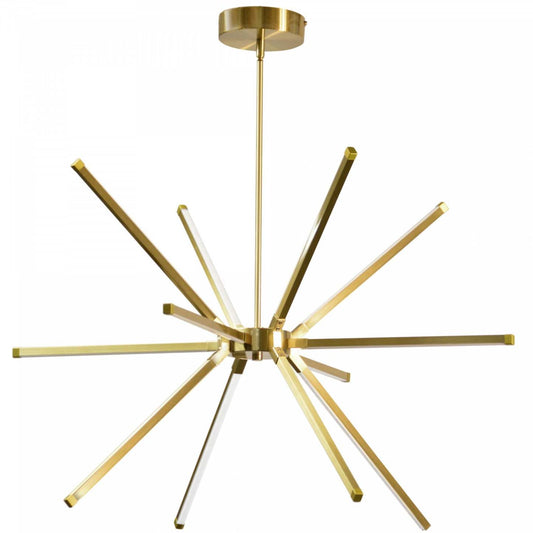 Dainolite Array LED Chandelier 60w Aged Brass White Acrylique Diffuseur Lampe|Lustre Array de Dainolite en acrylique blanc qui diffuse la lumière, avec fini laiton vieilli et ampoule à DEL de 60 W