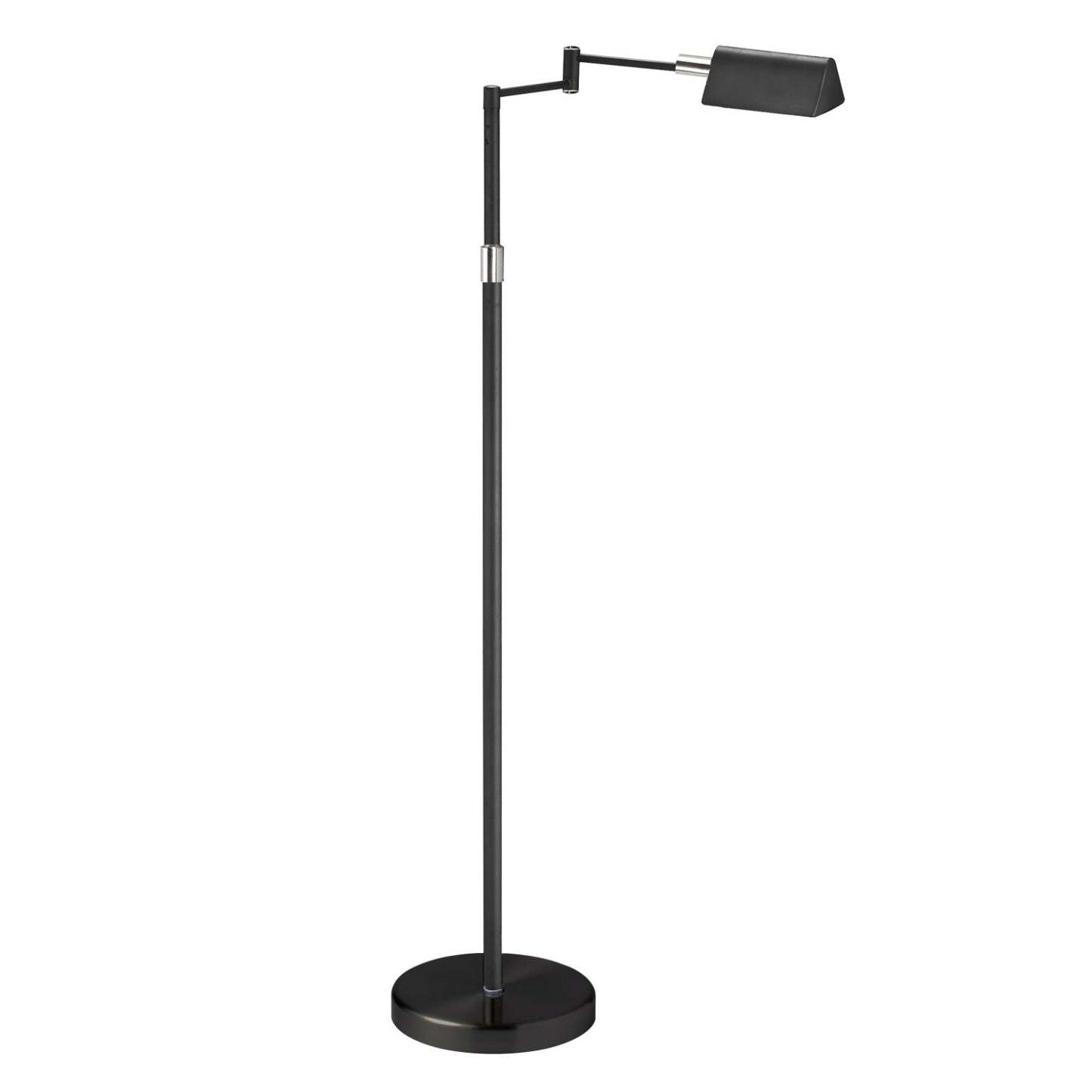Lampe à pied de Dainolite à bras articulé, avec fini noir et ampoule à DEL de 9 W