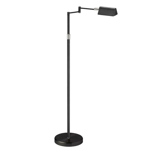 Lampe à pied de Dainolite à bras articulé, avec fini noir et ampoule à DEL de 9 W
