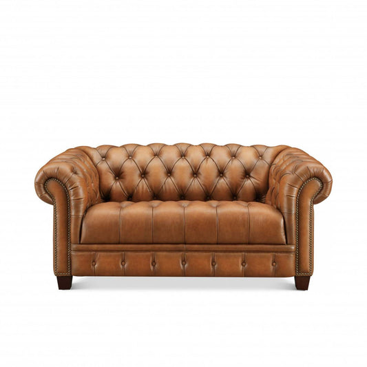 Causeuse en cuir Hydeline York – Brun