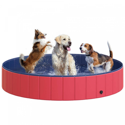 Pawhut Piscine Pliable Pour Chien Portable, Baignoire Pour Chiots Intérieure/Extérieure Avec Antidérapant