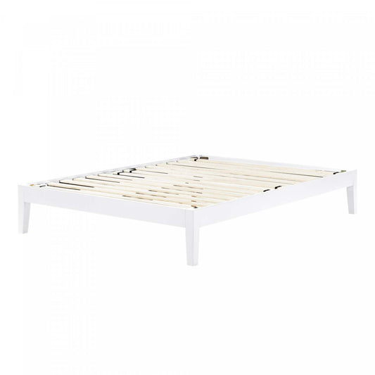 Plateforme Vito en bois massif - Lit Blanc | Vito Base De Lit En Bois - Blanc