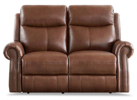 Hydeline Royce Power Reclining Loveseat - Brown|Causeuse à inclinaison électrique Royce de Hydeline - brune