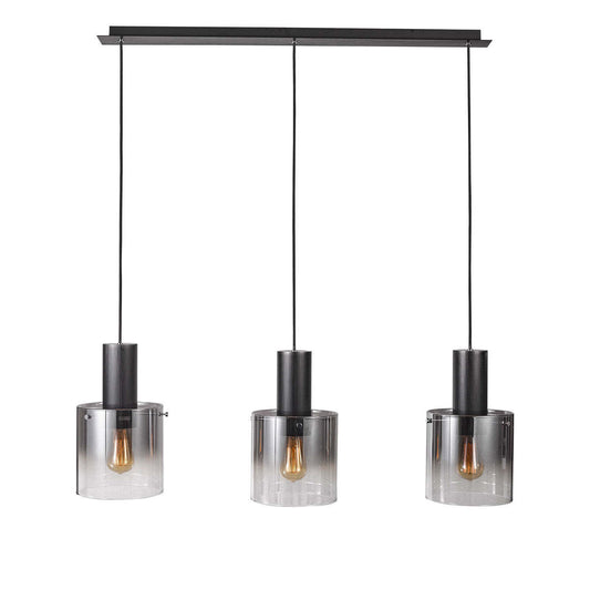 Suspension Henley 3 Lumières Noir Satiné|Luminaire suspendu Henley noir satiné à 3 ampoules|D06HH6BR