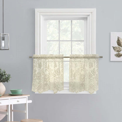 Habitat Limoges Ivoire Sheer Rod Pocket Curtain Tiers - 55 x 36|Brise-bise transparent passe-tringle Limoges ivoire d'Habitat - 55 x 36