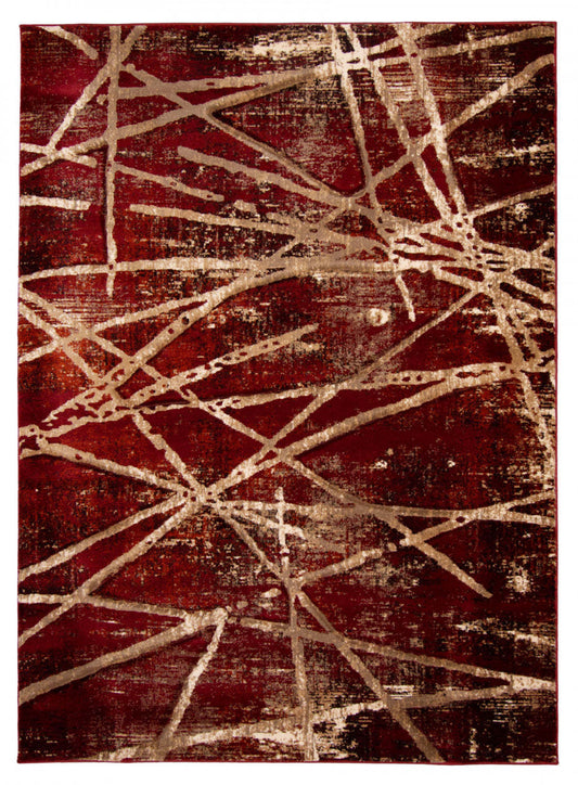 Carpette Cherokee rouge - 5 pi 3 po x 7 pi 3 po