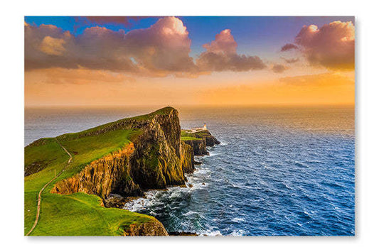 Couleur Océan Côte Coucher de Soleil au Phare de Neist Point, Écosse 24x36 Art Mural Cadre et Panneau en Tissu | Couleur Océan Côte Coucher de Soleil au Phare de Neist Point, Écosse 24 po x 36 po : Cadre d'art mural et panneau de tissu | D44GUJ2Y