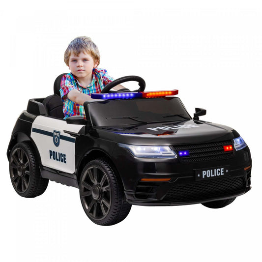 Qaba Voiture Électrique 12 V Pour Enfants, Voiture De Police Pour Enfants Alimentée Par Batterie Avec Télécommande, 4 S