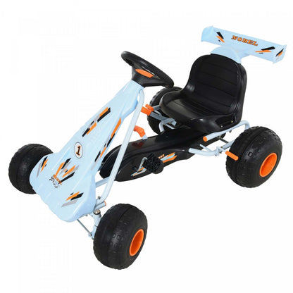 Aosom Kart Pédale Enfants 4 Roues Style Mignon Avec Siège Réglable, Frein À Main