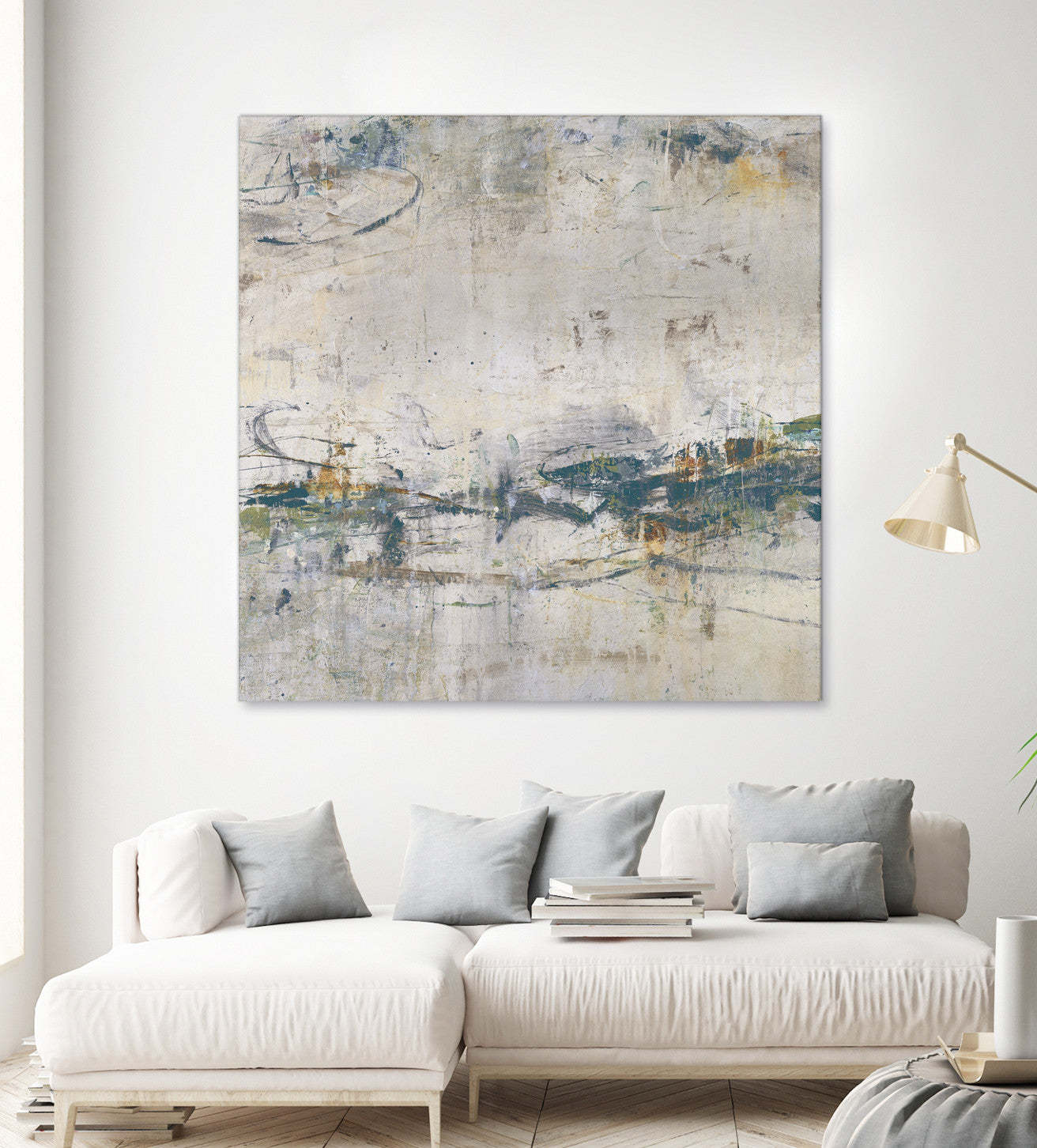 Œuvre d'art murale géante « Broken Road IV » 54 x 54