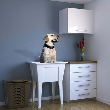 Palary Laundry Tub Accent Cabinet - White|Armoire d'appoint Palary avec cuve pour la buanderie - blanche