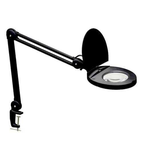 Dainolite LED Magnifier Lamp 8w 5d Lens Black Finish|Lampe à loupe à lentille 5 D de Dainolite avec fini noir et ampoule à DEL de 8 W