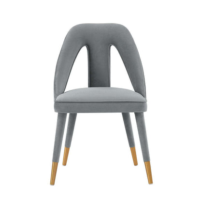 Manhattan Comfort Modern Neda Velvet Dining Chair - Grey|Chaise de salle à manger moderne Neda de Manhattan Comfort en velours - grise
