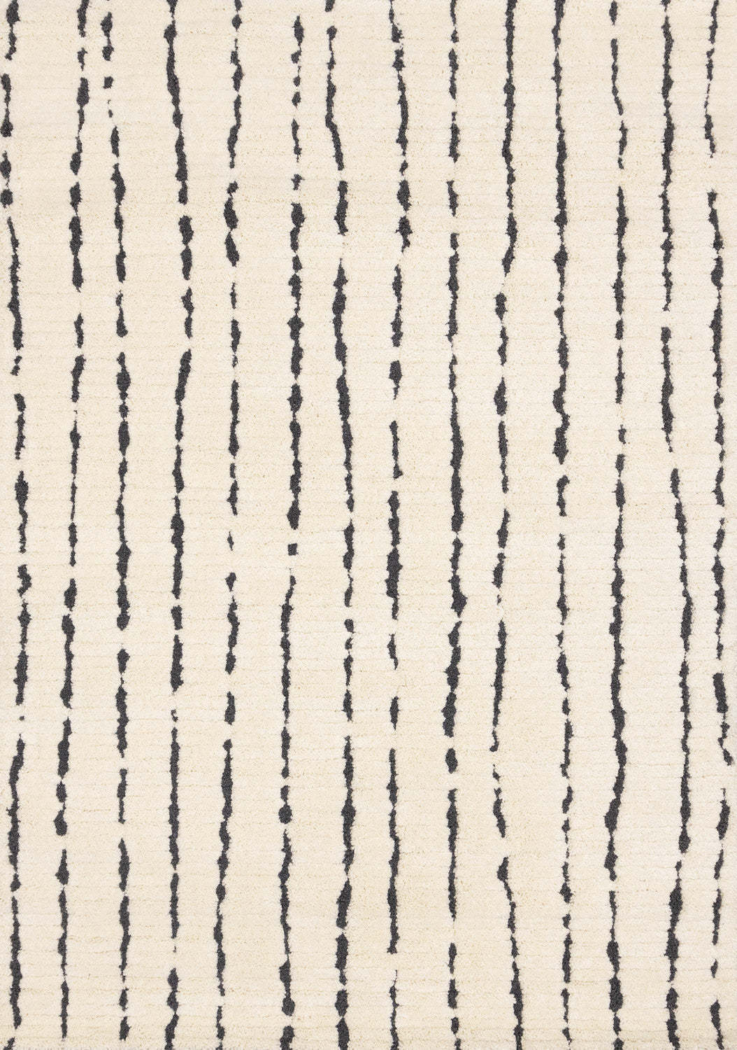 Teagan Plush Pile Cream Black Vertical Lines Area Rug - 6'7 x 9'6|Carpette à poil moelleux Teagan crème et noire à motif de rayures verticales - 6 pi 7 po x 9 pi 6 po