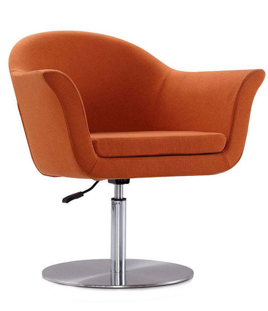 Manhattan Comfort Voyager Brushed Metal Braided Rotating Accent Chair - Orange|Chaise d'appoint réglable pivotante Voyager de Manhattan Comfort en métal brossé et en tissu - orange